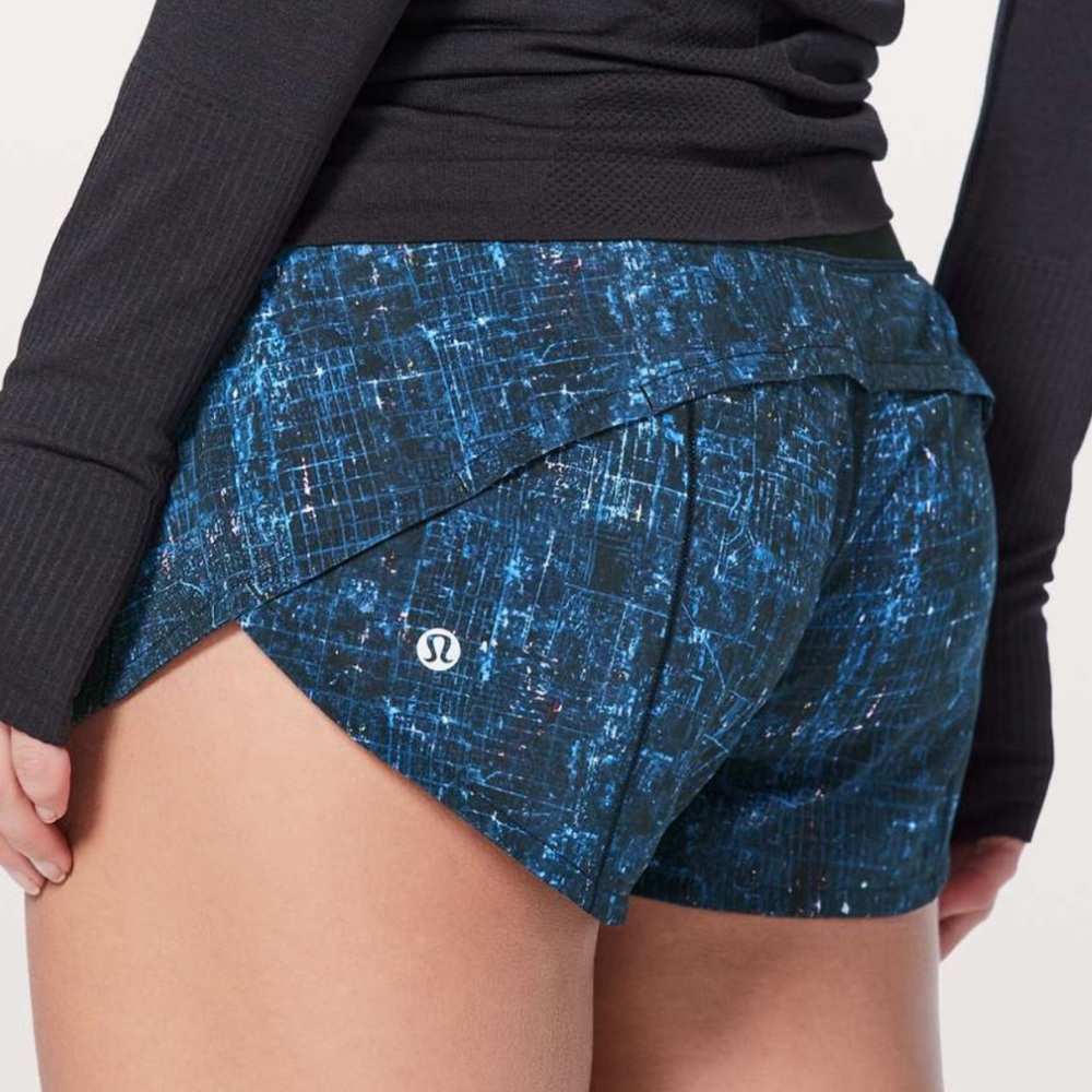 Lululemon Speed Up Short 2.5" City Lights Multi Black / Black
